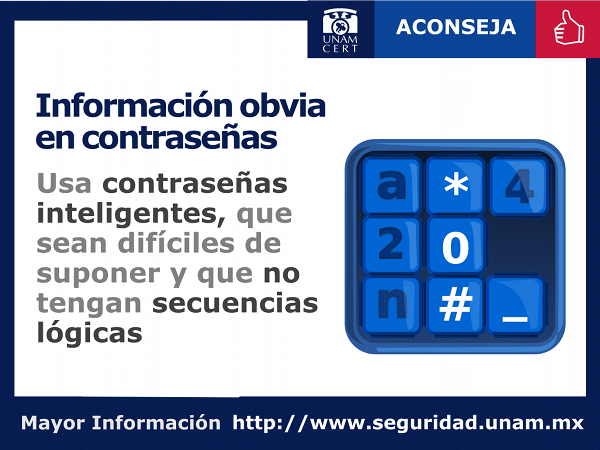 Información obvia en contraseñas