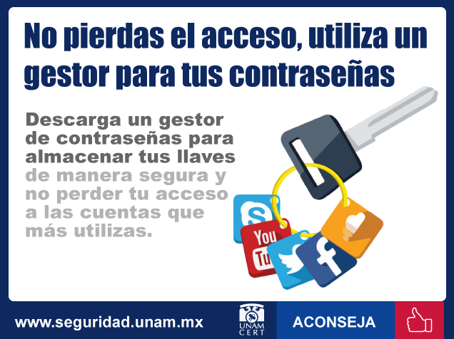 No pierdas el acceso, utiliza un gestor para tus contraseñas